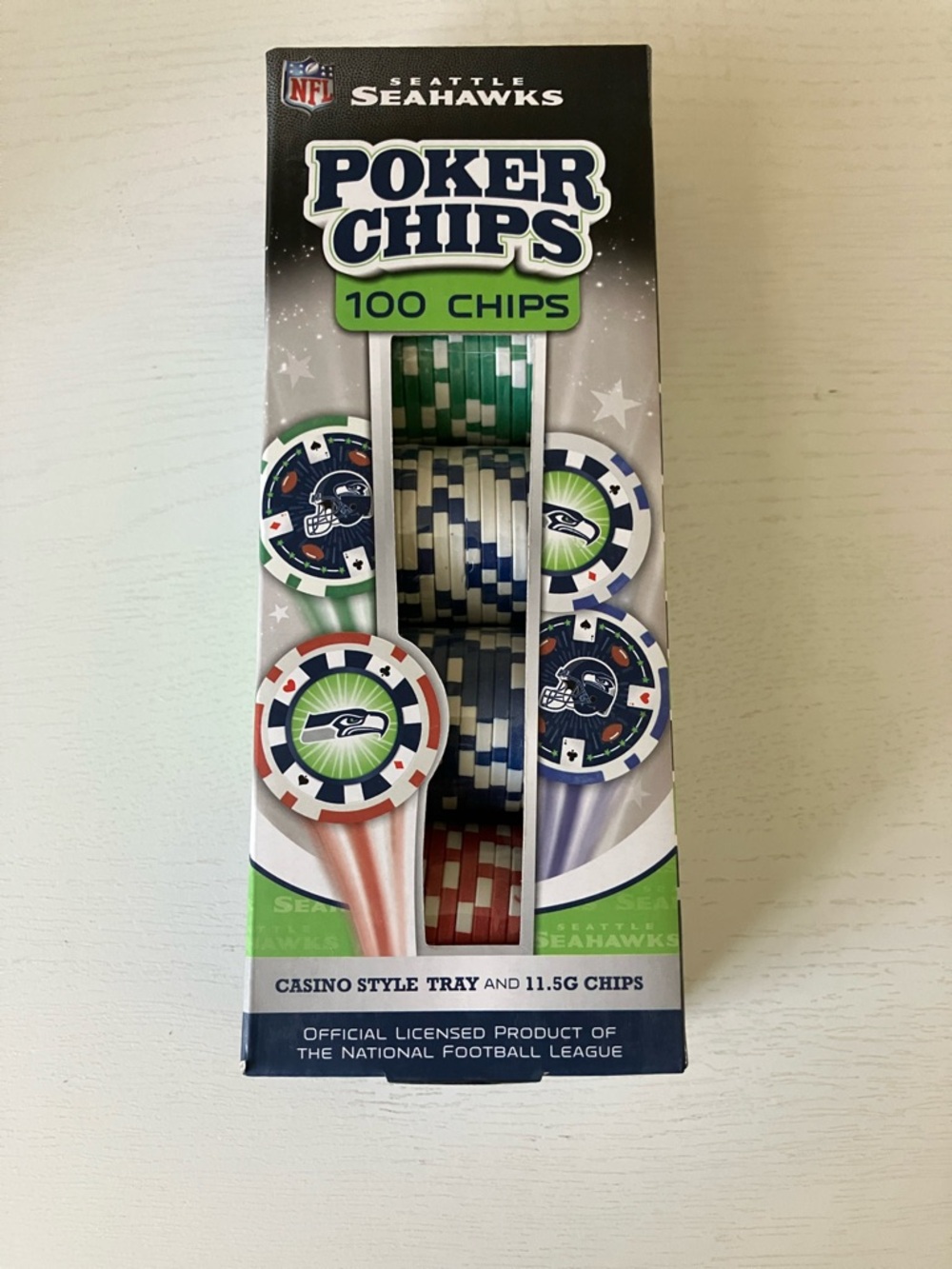 Seattle Seahawks Poker Chips - 100 Chips (New In Packaging)